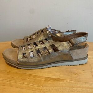 Eurosoft by Sofft Gold Metallic Caged Comfort Sandals - Women's 9.5 M